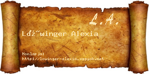 Lőwinger Alexia névjegykártya